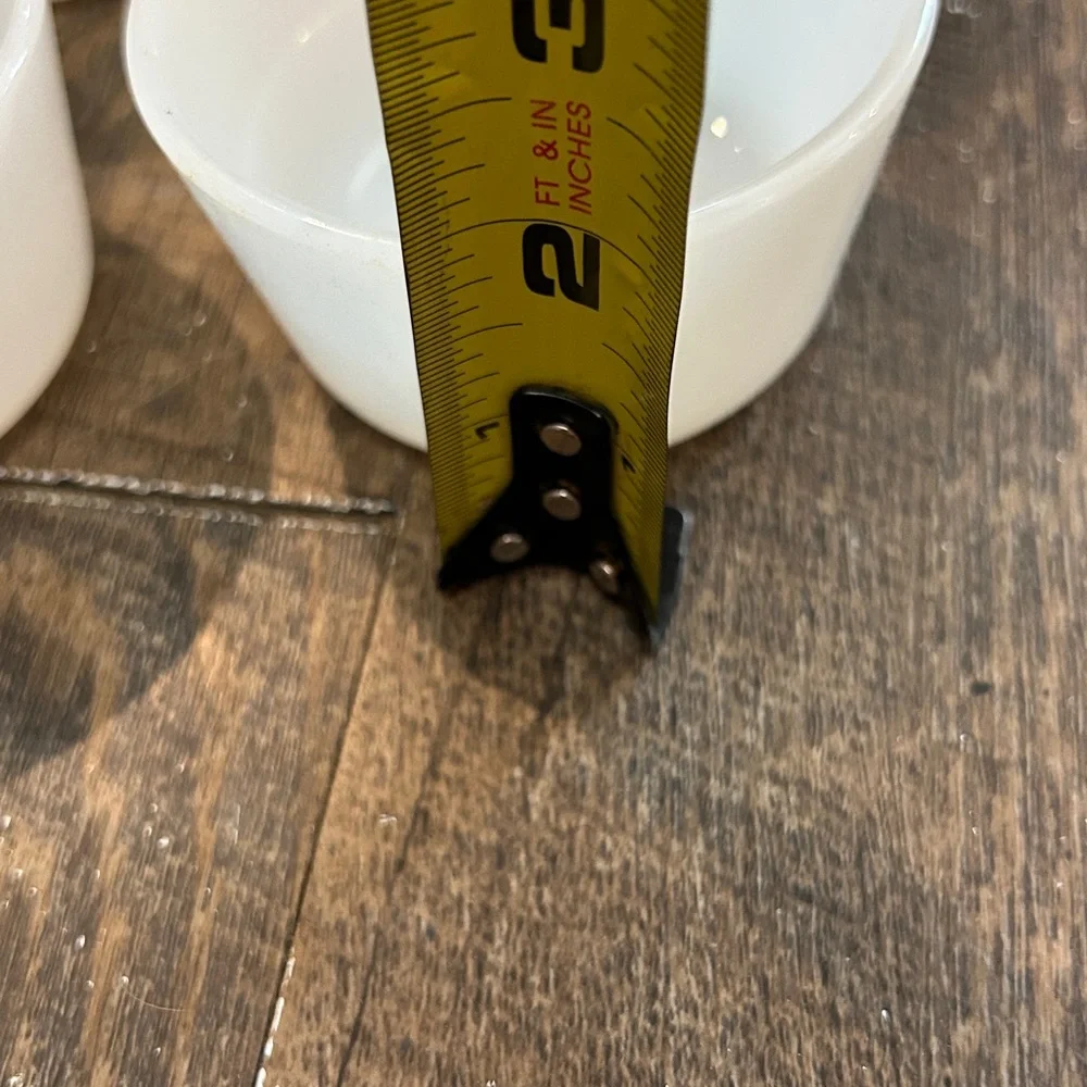 Glasbake Custard Cups White Milk Glass 5 Ramekin Dessert Prep Bowls MCM - Picture 4 of 8